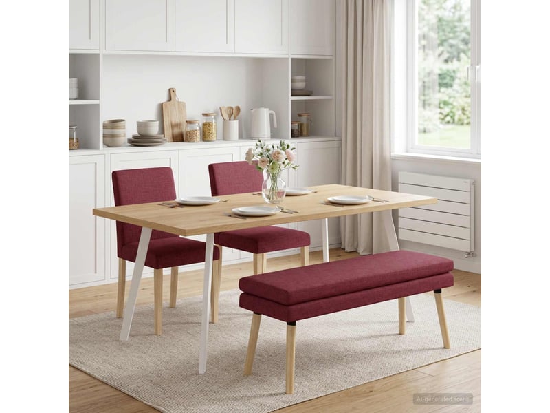  Banc d'entrée, banc à double couche bordeaux 110x40x47 cm tissu  - Conforama D