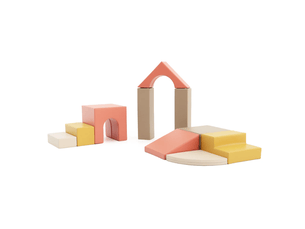 Ensemble blocs créatif marron jaune rouge