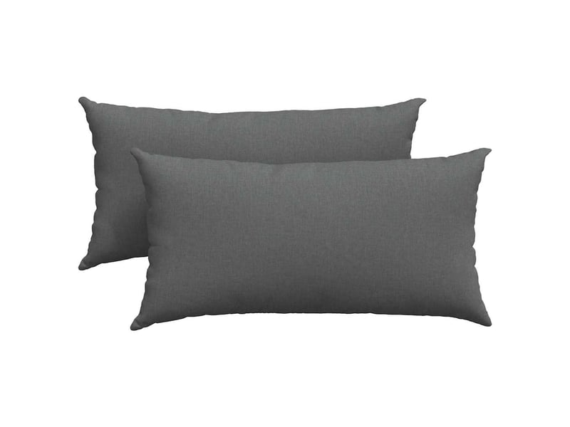  Lot de 2 coussins de canapé, coussins décoratifs tissu gris foncé 80 x 40 cm cf58871  - Conforama A