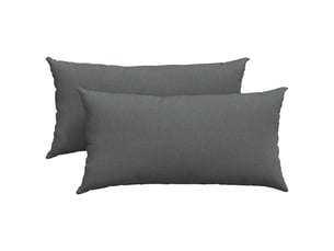 Lot de 2 coussins de canapé, coussins décoratifs tissu gris foncé 80 x 40 cm cf58871