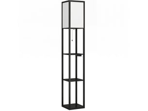 Lampadaire led noir 161 cm avec 3 étagères, variateur, prises usb et secteur