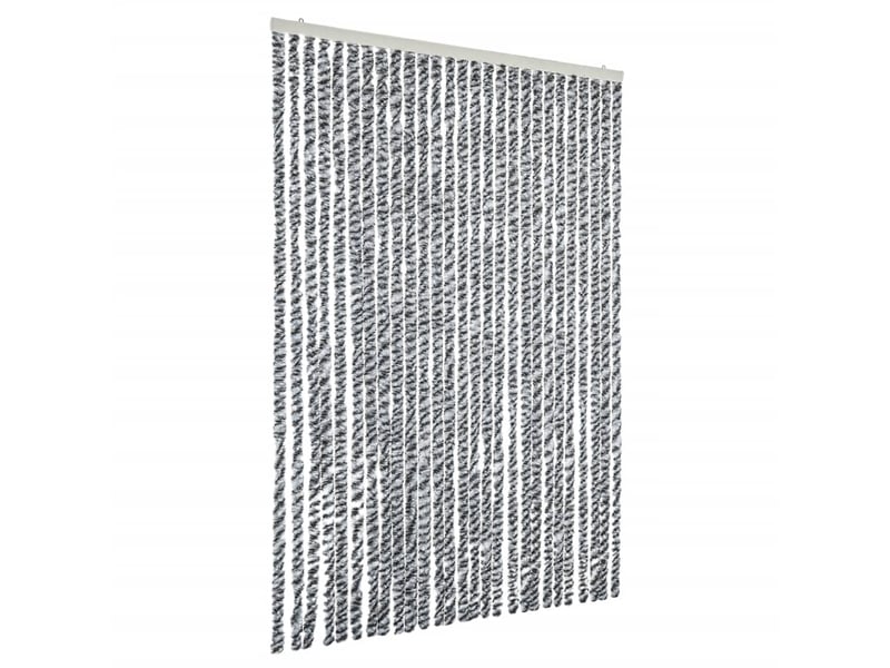  Rideau anti-mouches, moustiquaire gris et noir et blanc 118x220 cm chenille cf43555  - Conforama A