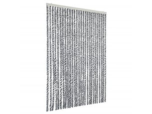 Rideau anti-mouches, moustiquaire gris et noir et blanc 118x220 cm chenille cf43555