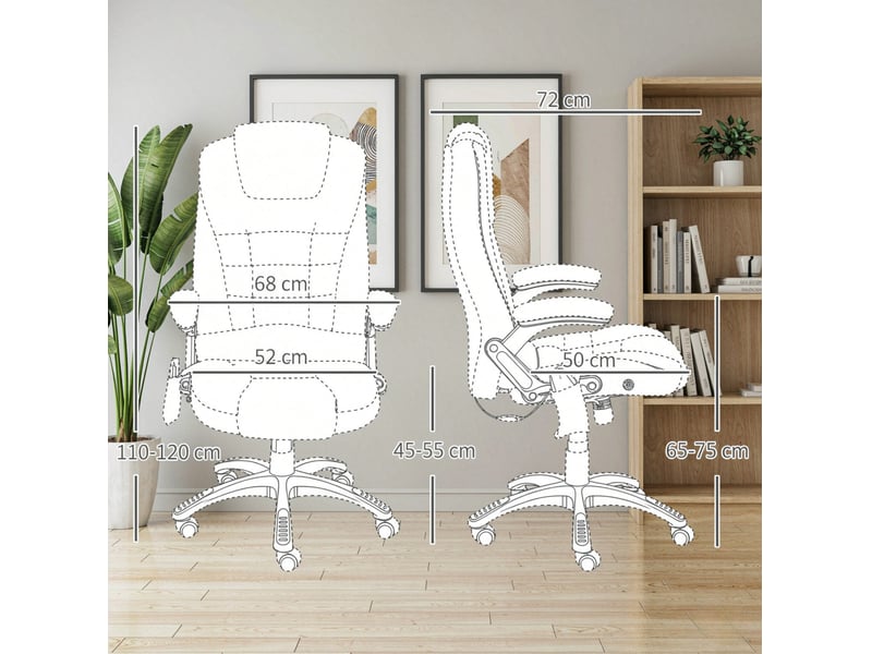 Fauteuil de bureau massant 68x72 cm chauffant réglable gris clair  - Conforama E