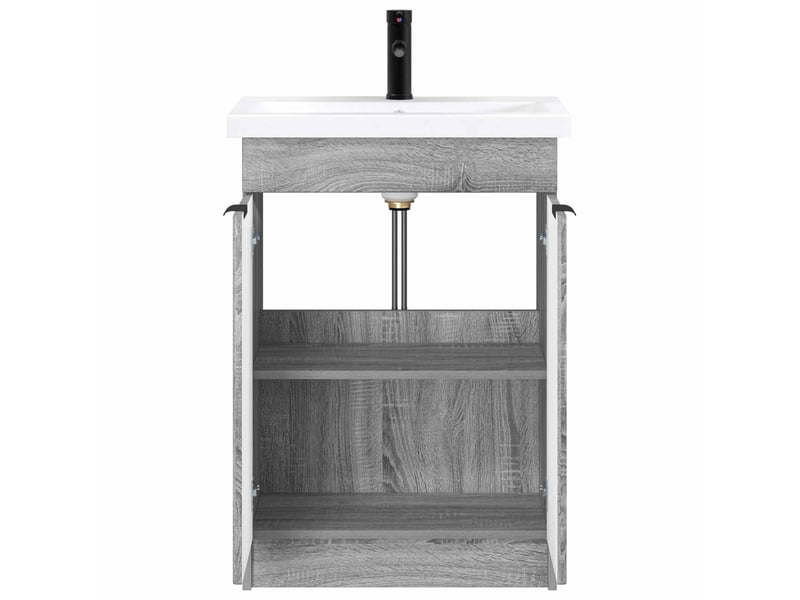  Ensemble de mobilier de salle de bain sonoma gris shl8946  - Conforama C
