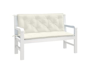 Lot de 2 coussins de banc de jardin, coussins d'assise crème mélangé tissu cf58655