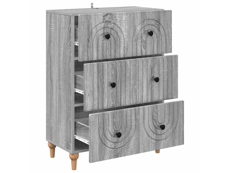  Armoire de rangement bureau, armoire à tiroirs sonoma gris 66 x 34,5 x 90 cm shl2521  - Conforama E
