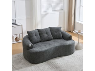 Canapé droit compressé fixe <strong></strong> <strong>Fay Lum</strong> 2 places Tissu Gris