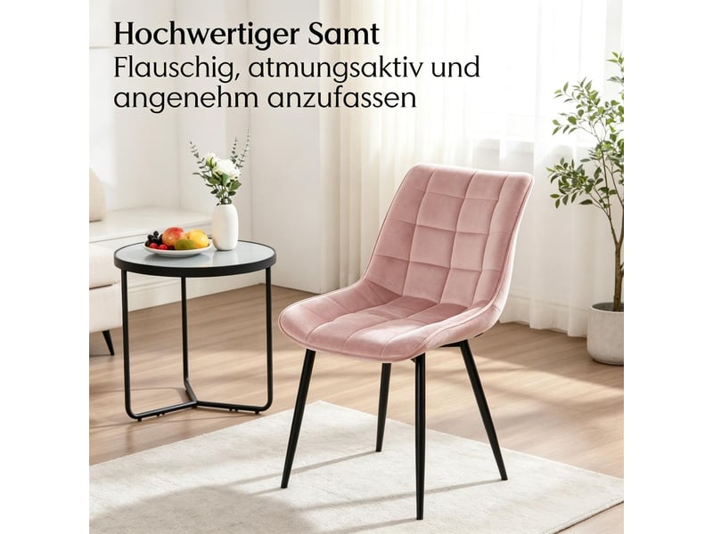 Chaise de salle à manger 2 pièces assise confortable revêtement rembourré design élégant  - Conforama D