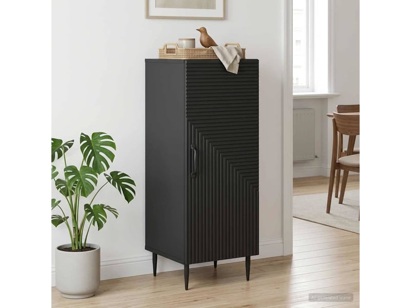  Buffet - bahut - meuble de rangement noir 33 x 34,5 x 89,5 cm bois d'ingénierie  - Conforama B