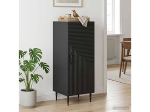 Buffet - bahut - meuble de rangement noir 33 x 34,5 x 89,5 cm bois d'ingénierie