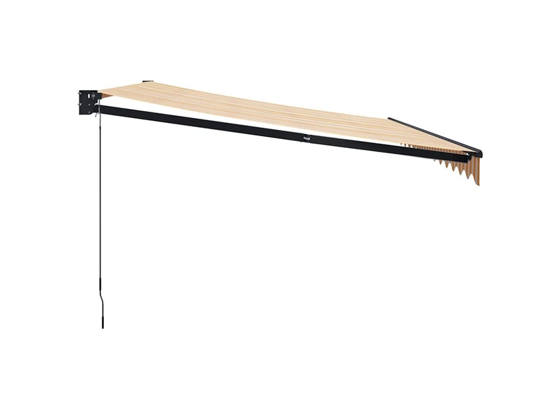  Auvent rétractable, store banne, marquise jaune et blanc 4x3 m tissu et aluminium  - Conforama D