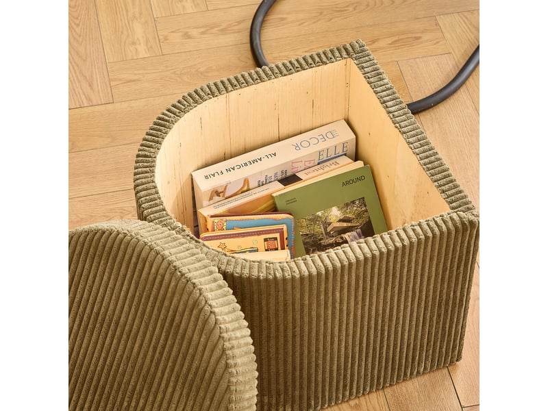 Nordlys - table basse en bois avec 2 poufs bouclettes rangement frêne blanc  - Conforama D