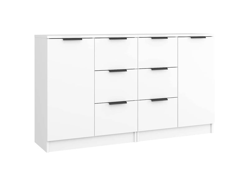  Buffets 2 pcs - bahut - meuble de rangement blanc 60x30x70 cm bois d'ingénierie  - Conforama A