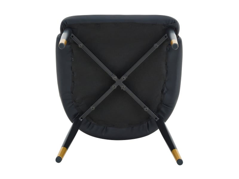  2 chaises noires - dossier motif éclair - imperméables et durables - coussins épais élastiques - cuisine, café, pro  - Conforama D