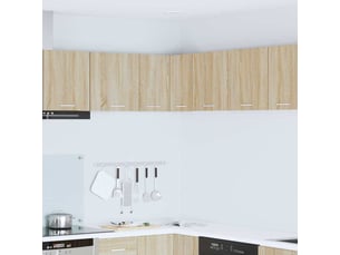 Meuble de rangement cuisine, armoire suspendue chêne sonoma et blanc 57x57x40cm
