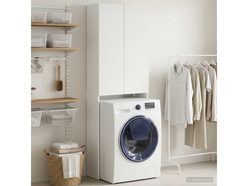 Armoire de toilette arnhem blanc brillant 66x25.5x190 cm - Conforama C