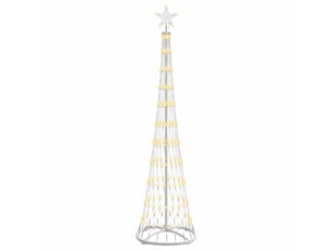 Sapin de noël - arbre de noël led blanc chaud 51 x 51 x 190 cm métal