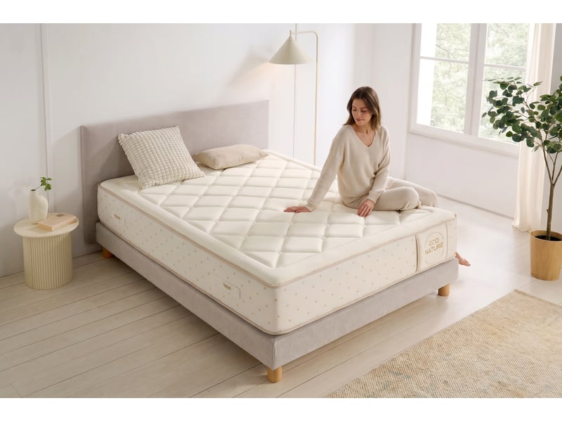  Matelas ressorts ensachés eco nature spring 30 cm - 80x200 cm - fermeté élevée- moonia  - Conforama C