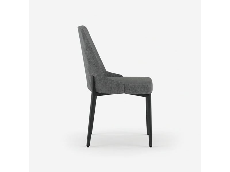  Lot de 4 chaises rembourrées en tissu facile à nettoyer charm - gris foncé  - Conforama D
