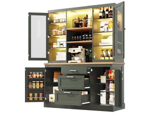 Buffet 4 porte(s)  3 tiroir(s) <strong></strong> <strong>Qualité haut de gamme</strong> - 140 cm coloris vert 