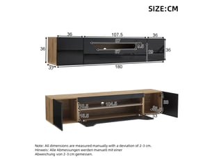 Meuble tv coloris coloris assortis 180 cm <strong>MEULVA</strong>  <strong></strong>