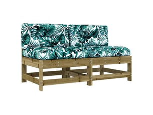 Canapé droit, sofa, canapés centraux avec coussins 2 pcs bois de pin imprégné cf22406