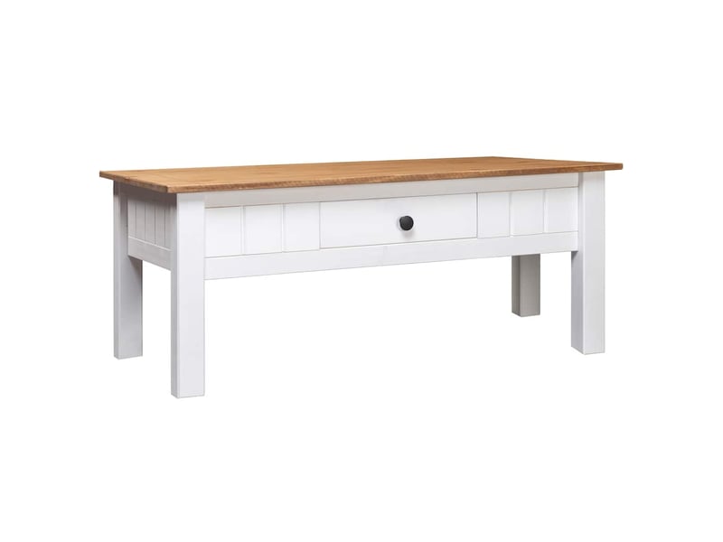  Table basse rectangulaire | table de salon blanc 100x60x43,5 cm pin massif assortiment panama  - Conforama A