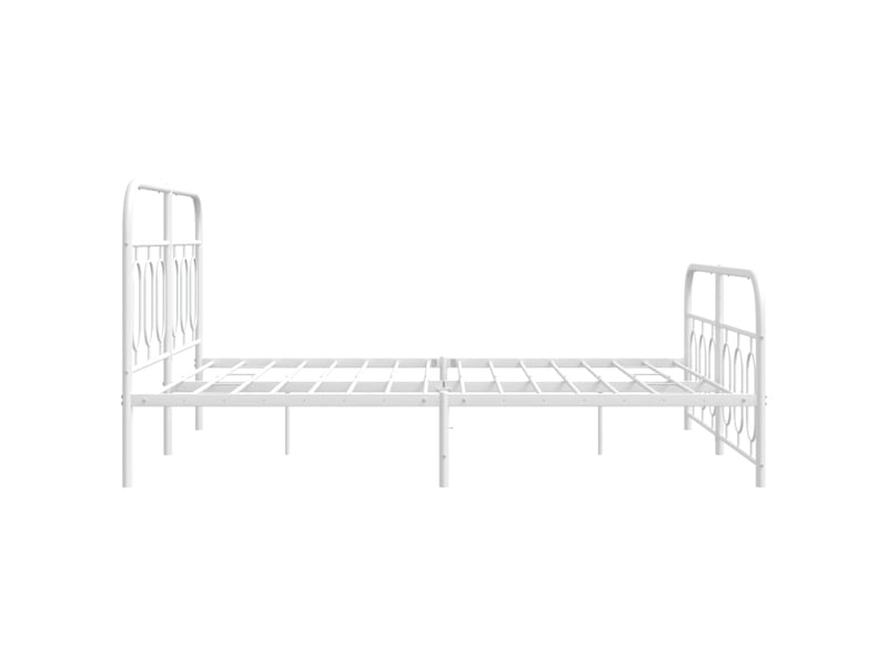 Lit double- lit adulte - cadre de lit métal sans matelas et pied de lit blanc 135x190 cm - Conforama D