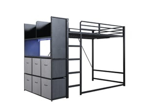 Lit mezzanine 120x200 cm <strong></strong>  <strong>OMNIGLINT TRADING LTD</strong> coloris noir