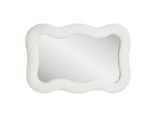 Miroir mural bosaro avec cadre en tissu teddy blanc 80x54 cm