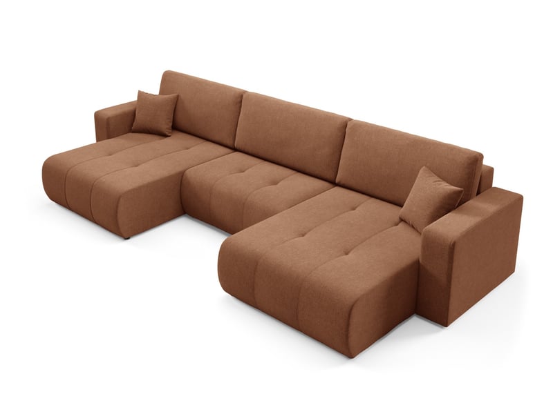  Canapé d'angle convertible molinio u orange  - Conforama D