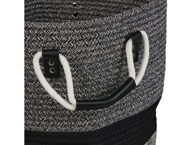 Panier de rangement pliable style bohème chic 40 x 40 x 40 cm avec poignées pratiques en coton blanc 13_0013183  - Conforama C