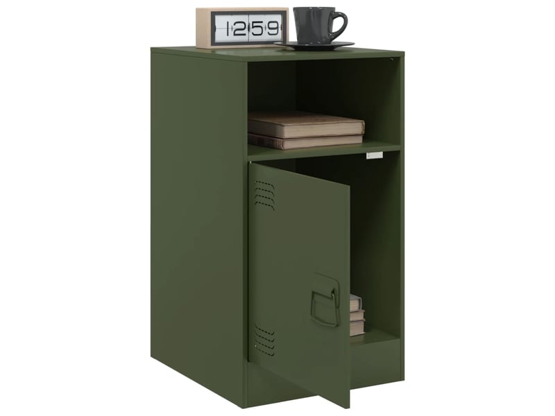 Lot de 2 tables de chevet - cabinet de chevet - table de nuit vert olive 34,5x39x62 cm acier - Conforama C