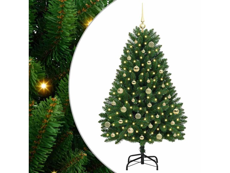 Sapin de noël, arbre de noël artificiel 150 cm 150 led blanc chaud vert shl7527  - Conforama A
