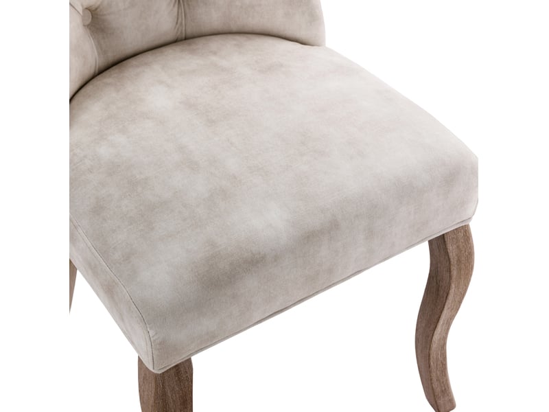  Chaises de salle à manger 4 pièces velours beige clair pieds en bois massif 4071298026023 - Conforama D