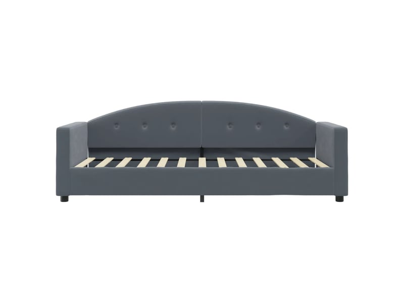  Lit simple- lit adulte -  lit de jour avec matelas gris foncé 80x200 cm velours  - Conforama C