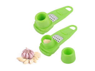 Lot de 2 presse-ail - râpe à ail - ustensile de cuisine en plastique - coupe-ail - outil efficace pour obtenir la pâte d'ail