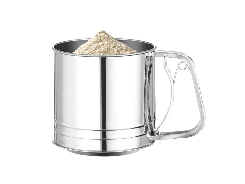  Tamis à farine, sucre glace et autres ingrédients secs, passoire à mailles fines, cuisson tasse de tamis, saupoudreuse à sucre glace, 187x125x(h)127mm CSTY-0010099TY - Conforama E