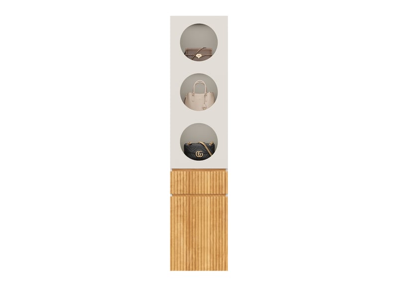  Armoire penderie 45 x 50 x 200 cm - 2 portes - 1 tiroir - mdf et panneaux de particules - rangement pratique - gris clair et naturel  - Conforama A