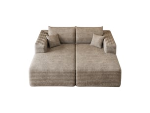 Canapé modulable convertible 2 places 180 x 151 x 58 cm, canapé-lit sans structure, assise en mousse, design minimaliste, velours côtelé, camel