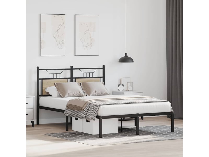  Lit double- lit adulte -  cadre de lit sans matelas chêne sonoma 120x200 cm  - Conforama C