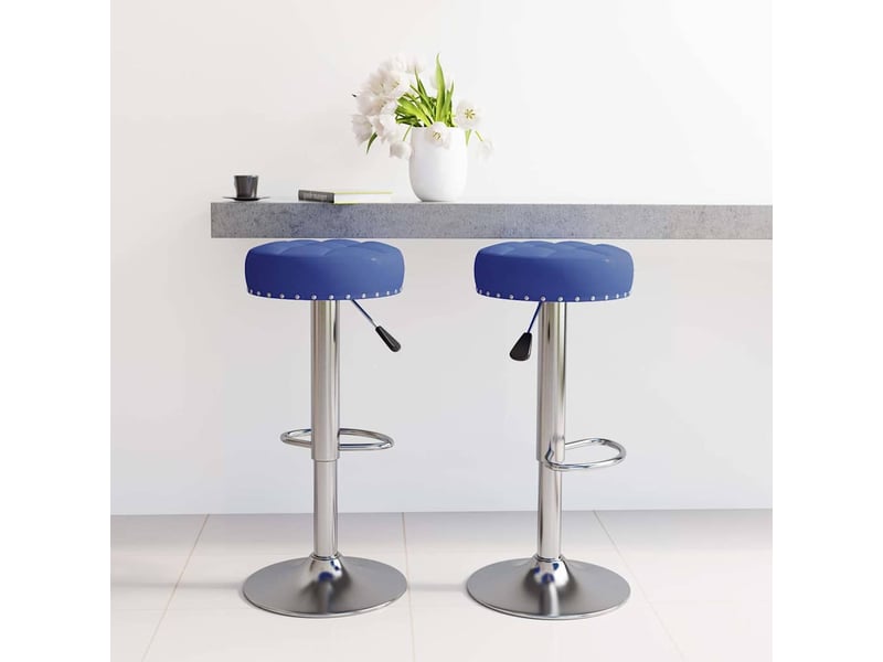 Lot de 2 tabouret de bar, chaise de bar bleu tissu shl44020  - Conforama B