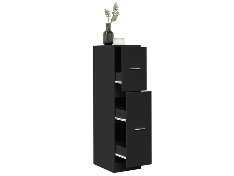  Meuble de rangement, armoire d'apothicaire noir 30x41x118 cm bois d'ingénierie  - Conforama B