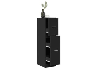 Meuble de rangement, armoire d'apothicaire noir 30x41x118 cm bois d'ingénierie
