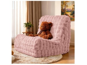 Fauteuil poire rose 85 x 100 x 78 cm avec dossier, assise de sol en flanelle