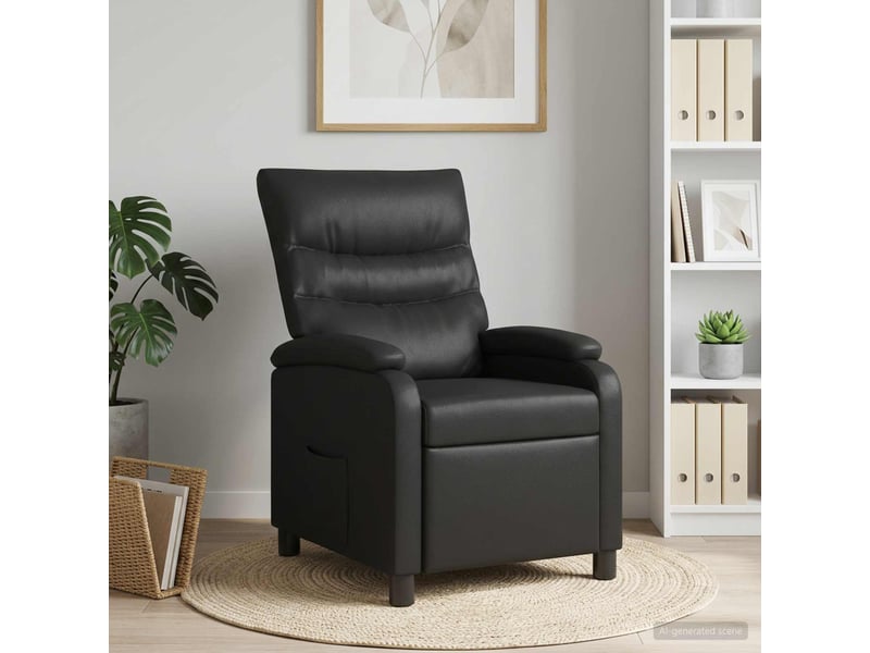  Vidaxl fauteuil inclinable noir simili cuir  - Conforama B