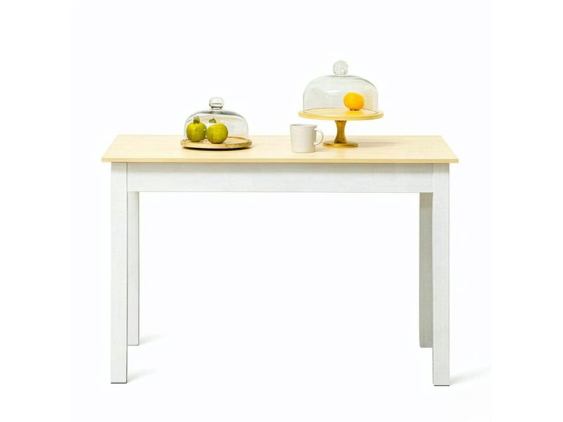 Table de salle à manger pour 4 à 6 personnes avec plateau rectangulaire et structure stable, 119 × 70 × 75 cm - Conforama A