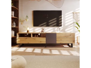 Meuble tv coloris bois clair 180 cm <strong></strong>  <strong></strong>