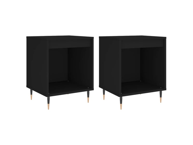  Lot de 2 tables de chevet - cabinet de chevet - table de nuit noir 40x35x50 cm bois d’ingénierie  - Conforama A